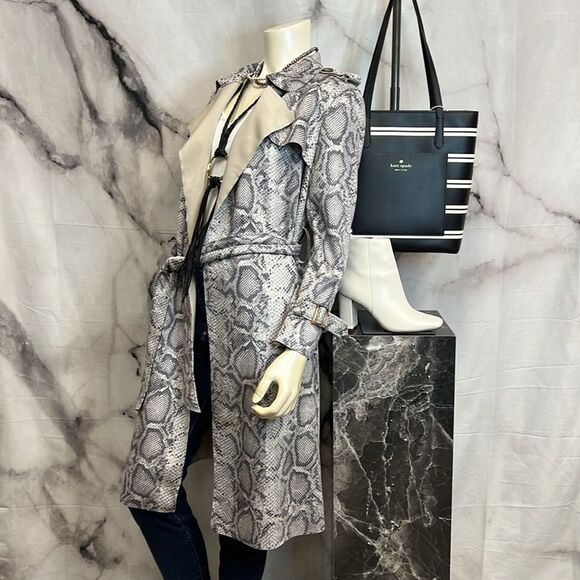 Few Moda brand charcoal, snake print vegan suede jacket - Picture 8 of 10